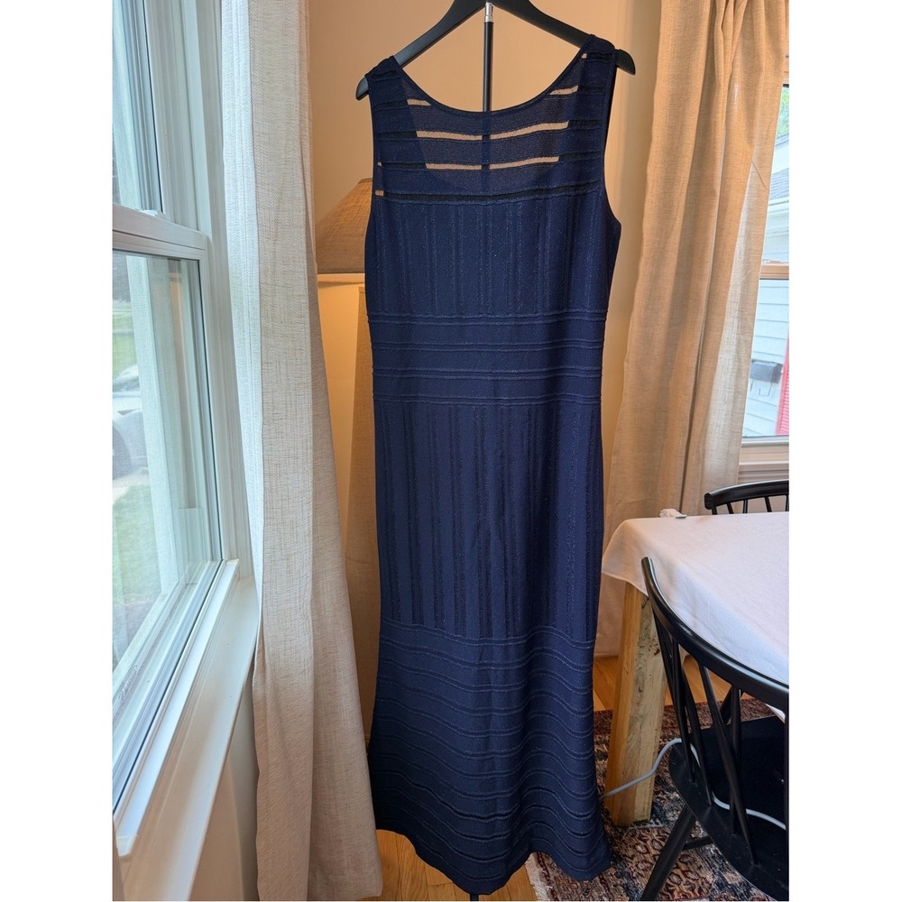 St. John Shimmer Navy Maxi Dress size 12